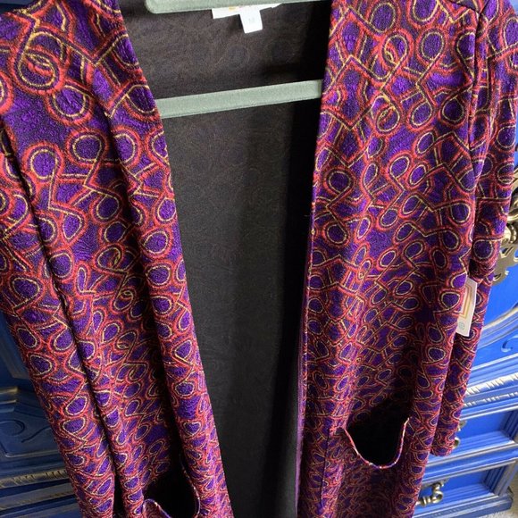 Nwt! Lularoe Purple Circle Sarah Duster Medium - Picture 2 of 3